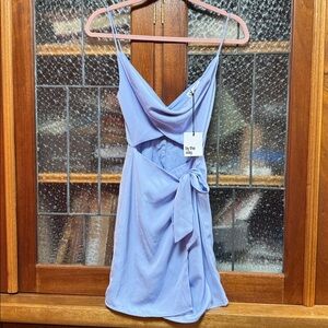 NWT Revolve by the way. Periwinkle Mini Cutout Wraparound Dress size XSmall